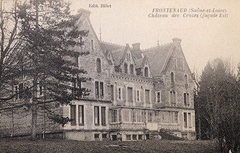 Photo historique du Château des Crozes vue de la façade Est, à Frontenaud et Saône-et-Loire